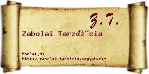 Zabolai Tarzícia névjegykártya